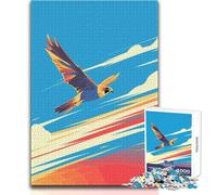 Jigsaw Puzzles for Adults1000 Piece Falcon in Flight Minimalist Art Illustration Educational Game Birthday Present Secret Santa Gifts Size 50x75cm