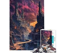 Jigsaw Puzzles for Adults1000 Piece Fantasy Mountain Ruin Educational Challenge For Family Fun Family Game for 14+ Puzzle Game Offered (50X75cm)