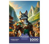 Jigsaw Puzzles for Adults1000 Piece Fantasy Wolf Warrior Armor Jigsaw for Adults Family Games Analysis And Logic Deal As Gifts for The Whole Family 70x50cm/1000pcs
