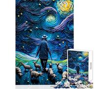 Jigsaw Puzzles for Adults1000 Piece Farmer And His Sheeps Home Decoration Toys Birthday Gifts Brain Teaser Game Train Your Brain And Hands Size 38x26cm
