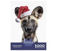 Jigsaw Puzzles for Adults1000 Piece Festive African Wild Dog Portrait Jigsaw Puzzle Relax Games Difficult Challenge Stress Reduction Gifts 52x38cm/1000pcs
