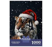 Jigsaw Puzzles for Adults1000 Piece Festive Tiger Christmas Adult Jigsaw Puzzle Toy Wall Decor Precision Cutting Deal As Gifts for The Whole Family 38x26cm/1000pcs