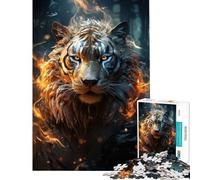 Jigsaw Puzzles for Adults1000 Piece Fierce Ardent Tiger Challenging To Complete Difficult Hard Hands-on Game Suitable for People Aged 14 And Above (38X52CM)