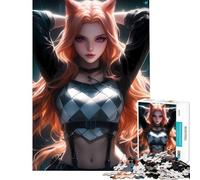 Jigsaw Puzzles for Adults1000 Piece Fierce Fox Warrior Challenging To Complete Difficult Hard Hands-on Game Suitable for People Aged 14 And Above (38X26CM)