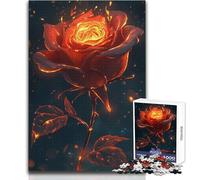 Jigsaw Puzzles for Adults1000 Piece Fiery Rose Digital Art Enjoyable Quiet Leisure Activity Premium Accurate Edge Craft Toy Size 38x26cm