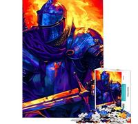 Jigsaw Puzzles for Adults1000 Piece Fire Ring Paladin Knight Challenging To Complete Difficult Hard Hands-on Game Suitable for People Aged 14 And Above (38X52CM)