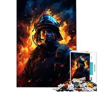 Jigsaw Puzzles for Adults1000 Piece Firefighter Flame Educational Challenge For Family Fun Family Game for 14+ Puzzle Game Offered (50X75CM)