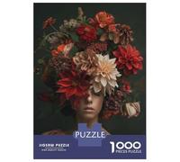 Jigsaw Puzzles for Adults1000 Piece Floral Woman Head Flower Jigsaw Puzzle Relax Games Difficult Challenge Stress Reduction Gifts 38x26cm/1000pcs