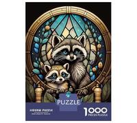 Jigsaw Puzzles for Adults1000 Piece Folklore Raccoon Jigsaw Puzzle Relax Games Difficult Challenge Stress Reduction Gifts 38x26cm/1000pcs