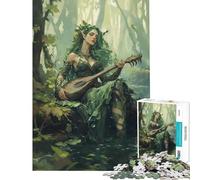 Jigsaw Puzzles for Adults1000 Piece Forest Nymph Playing Lute Difficult And Challenge Presents for Women Anti-Stress Toys for Age 14+ Game (38X52CM)