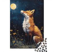 Jigsaw Puzzles for Adults1000 Piece Fox Moon Night Painting Jigsaw for Adults Family Games Analysis And Logic Deal As Gifts for The Whole Family 52x38cm/1000pcs