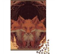 Jigsaw Puzzles for Adults1000 Piece Foxes in Flames Mystical Forest Art Jigsaw for Adults Family Games Analysis And Logic Deal As Gifts for The Whole Family 70x50cm/1000pcs