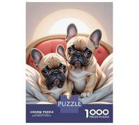 Jigsaw Puzzles for Adults1000 Piece French Bull Puppies Jigsaw Puzzle Relax Games Difficult Challenge Stress Reduction Gifts 38x26cm/1000pcs