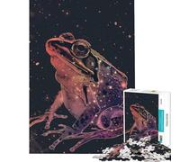 Jigsaw Puzzles for Adults1000 Piece Frog Silhouette Galaxy Educational Challenge For Family Fun Fun Games for And 14 Years And over (38X26cm)