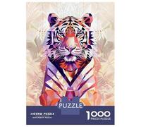 Jigsaw Puzzles for Adults1000 Piece Geometric Tiger Wall Art Print Adult Jigsaw Puzzle Brain Teaser Game For Family Fun Stress Reduction Gifts 52x38cm/1000pcs