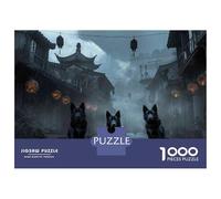 Jigsaw Puzzles for Adults1000 Piece Ghost Dogs of Old Town Adult Jigsaw Puzzle Relaxing Games Staycation Kill Time for Birthday, Chrismas 70x50cm/1000pcs