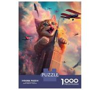 Jigsaw Puzzles for Adults1000 Piece Giant Cat Attack Building Jigsaw Puzzle Relax Games Difficult Challenge Stress Reduction Gifts 38x26cm/1000pcs