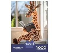 Jigsaw Puzzles for Adults1000 Piece Giraffe Reading on The Toilet Adult Jigsaw Puzzle Hands-on Game Presents for Women for Birthday, Chrismas 70x50cm/1000pcs
