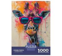 Jigsaw Puzzles for Adults1000 Piece Giraffe Wall Art Print-7 Adult Jigsaw Puzzle Brain Teaser Game For Family Fun Stress Reduction Gifts 52x38cm/1000pcs