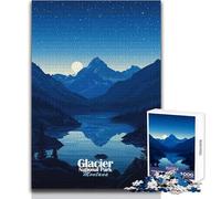 Jigsaw Puzzles for Adults1000 Piece Glacier National Park Night Enjoyable Quiet Leisure Activity Premium Accurate Edge Craft Toy Size 38x26cm