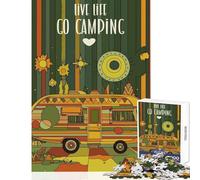 Jigsaw Puzzles for Adults1000 Piece Go Camping Adventure DIY Toys Great Gift Relax Games with Matching Poster And Trivia Sheet Size 38x52cm