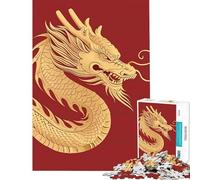 Jigsaw Puzzles for Adults1000 Piece Golden Imperial Dragon Educational Challenge For Family Fun Fun Games for And 14 Years And over (50X75CM)