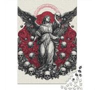 Jigsaw Puzzles for Adults1000 Piece Gothic Angel Statue Art Print Jigsaw for Adults Hands-on Game Wall Decoration for Birthday, Chrismas 52x38cm/1000pcs