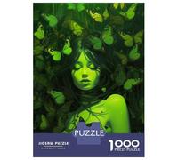 Jigsaw Puzzles for Adults1000 Piece Green Butterflies Jigsaw Puzzle Relax Games Difficult Challenge Stress Reduction Gifts 52x38cm/1000pcs