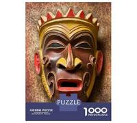 Jigsaw Puzzles for Adults1000 Piece Handmade Wooden Mask Decorative Jigsaw for Adults Hands-on Game Wall Decoration for Birthday, Chrismas 52x38cm/1000pcs