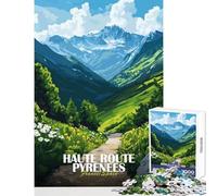Jigsaw Puzzles for Adults1000 Piece Haute Route Pyrenees Landscape Illustration Cozy Family Gathering Enjoyment Unique Christmas Celebration Present (38x26cm)