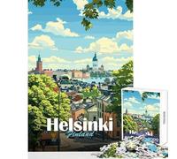 Jigsaw Puzzles for Adults1000 Piece Helsinki Cityscape Jigsaw 1000 Pieces Relaxing Games Secret Santa Gifts Tough Challenge (38x26cm)