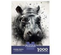 Jigsaw Puzzles for Adults1000 Piece Hippo Natures Behemoth Adult Jigsaw Puzzle Toy Wall Decor Precision Cutting Deal As Gifts for The Whole Family 38x26cm/1000pcs