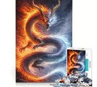 Jigsaw Puzzles for Adults1000 Piece Ice Dragon Water Energy Yin Yang, Relaxing Games, Difficult Challenge, Gifts for Friends And Family (38x52cm)