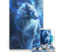 Jigsaw Puzzles for Adults1000 Piece Ice Wolf White Glowing Eyes, Relaxing Games, Difficult Challenge, Gifts for Friends And Family (38x26cm)