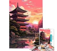 Jigsaw Puzzles for Adults1000 Piece Japanese Temple Brain Teaser Game Toy Intellectual Game Birthday Gifts Difficult Hard (Size 38x26cm)