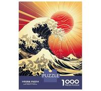 Jigsaw Puzzles for Adults1000 Piece Japanese Wave Art Print Jigsaw for Adults Anti-Stress Toys A Work of Art for Birthday, Chrismas 52x38cm/1000pcs