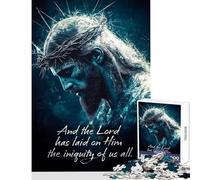 Jigsaw Puzzles for Adults1000 Piece Jesus Christ Lamb of Gof Practical Game Pattern Assembly Anti-Stress Toys Interesting Stress Reduction (38X26CM)