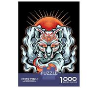 Jigsaw Puzzles for Adults1000 Piece Kitsune Fox Mask Ink Wash Adult Jigsaw Puzzle Relaxing Games Staycation Kill Time for Birthday, Chrismas 38x26cm/1000pcs