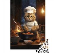 Jigsaw Puzzles for Adults1000 Piece Kitten Chef Cooking Jigsaw for Adults Family Games Analysis And Logic Deal As Gifts for The Whole Family 70x50cm/1000pcs