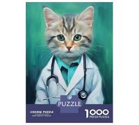 Jigsaw Puzzles for Adults1000 Piece Kitty Doctor Adult Jigsaw Puzzle Toy Wall Decor Precision Cutting Deal As Gifts for The Whole Family 52x38cm/1000pcs