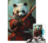 Jigsaw Puzzles for Adults1000 Piece Kung Fu Ninja Panda Educational Challenge For Family Fun Toy Wall Decor Suitable for People Aged 14 And Above (38x26cm)