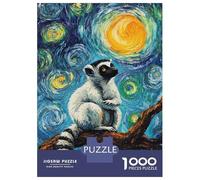 Jigsaw Puzzles for Adults1000 Piece Lemur Under Starry Sky Adult Jigsaw Puzzle Hands-on Game Presents for Women for Birthday, Chrismas 70x50cm/1000pcs
