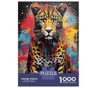Jigsaw Puzzles for Adults1000 Piece Leopard Banksy Street Art Jigsaw Puzzle Relax Games Difficult Challenge Stress Reduction Gifts 70x50cm/1000pcs