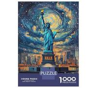 Jigsaw Puzzles for Adults1000 Piece Liberty's Starry Night -1 Jigsaws for Adults Family Games Birthday Present Help The Brain Exercise 38x26cm/1000pcs