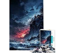 Jigsaw Puzzles for Adults1000 Piece Lighthouse on Cliff at Sunset Difficult And Challenge Presents for Women AntiStress Toys for Age 14+ Game (50X75cm)