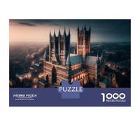 Jigsaw Puzzles for Adults1000 Piece Lincoln Cathedral Gothic Architecture Adult Jigsaw Puzzle Brain Teaser Game For Family Fun Stress Reduction Gifts 70x50cm/1000pcs