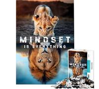 Jigsaw Puzzles for Adults1000 Piece Lion Cub Mindset Poster Challenging To Complete Difficult Hard Hands-on Game Suitable for People Aged 14 And Above (38X52CM)