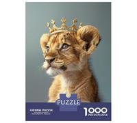 Jigsaw Puzzles for Adults1000 Piece Little Lion Pastel Crown Jigsaw Puzzle Relax Games Difficult Challenge Stress Reduction Gifts 70x50cm/1000pcs