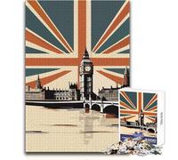 Jigsaw Puzzles for Adults1000 Piece London Travel Poster Art Toy Intellectual Game Difficult Challenge Gifts Ideas Size 50x75cm
