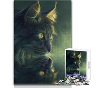 Jigsaw Puzzles for Adults1000 Piece Magical Cat In The Dark Enjoyable Quiet Leisure Activity Premium Accurate Edge Craft Toy Size 50x75cm